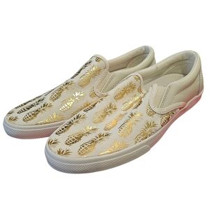 Bucket Feet Women's Gold Pineapple Slip-On Shoes